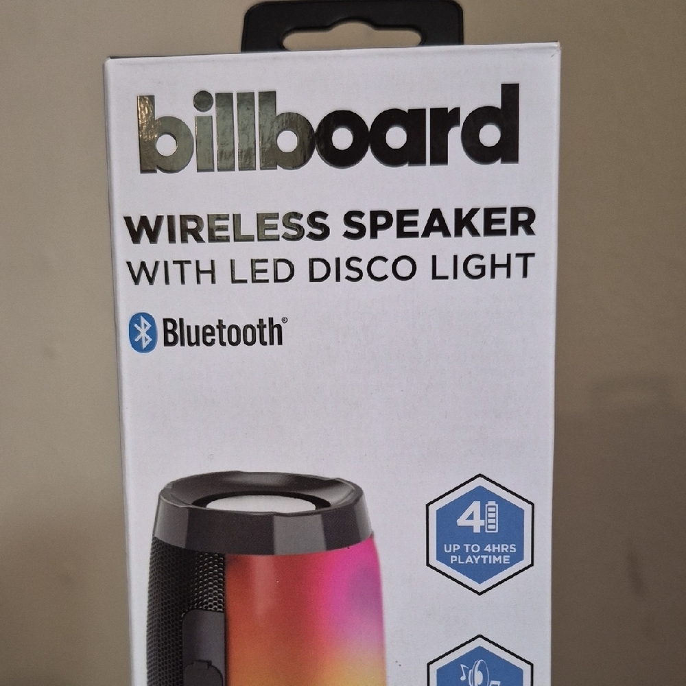 Billboard Bluetooth Speaker with LED Lights - Black and Pink